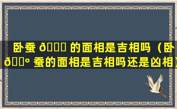 卧蚕 🐋 的面相是吉相吗（卧 🐺 蚕的面相是吉相吗还是凶相）